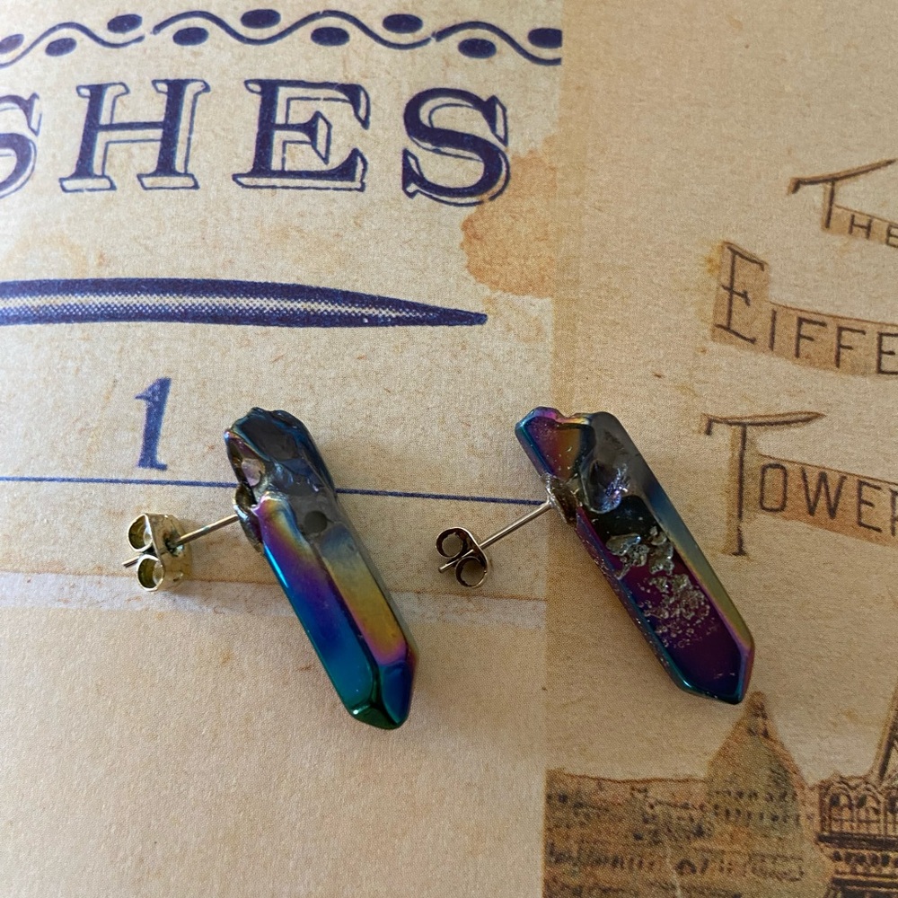 Beautiful Rainbow Obsidian Everyday Earrings